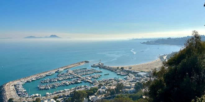 Vista panoramica del porto di Tunisi
