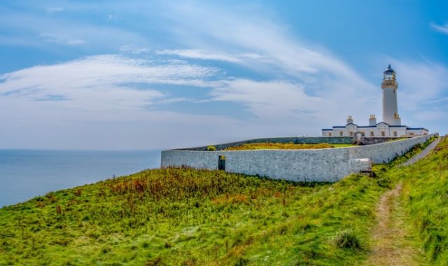 Rugged cliffs below Mull of Galloway Lighthouse, Scotland, UK