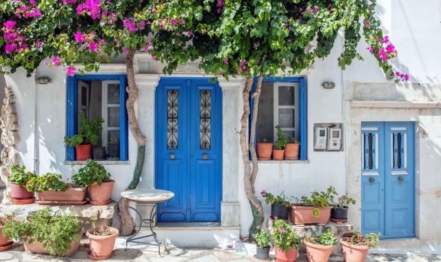 View of traditional house in Tinos, Cyclades, Greece