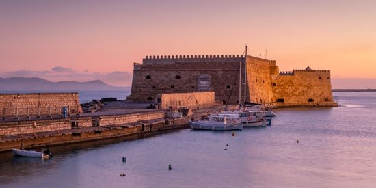 Venetian fortress in the old harbour of Heraklion in Crete, Greece.