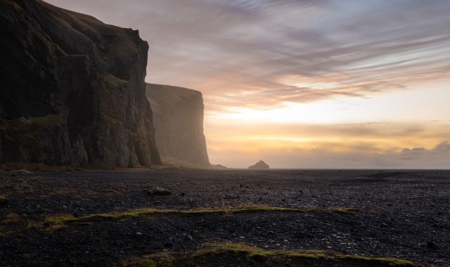 Sunrise at Hjorleifshofdi, Iceland