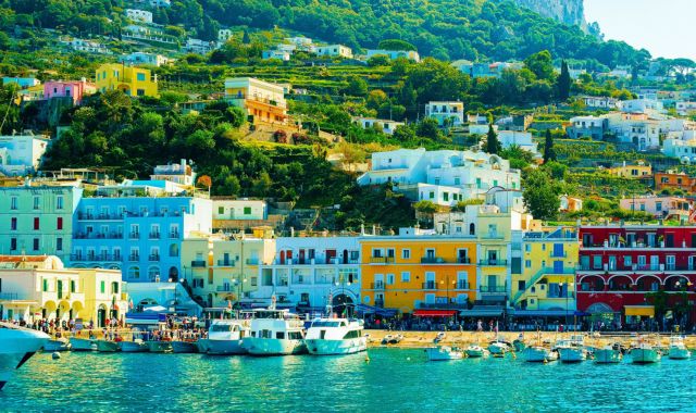 View of Marina Grande in Capri, Italy