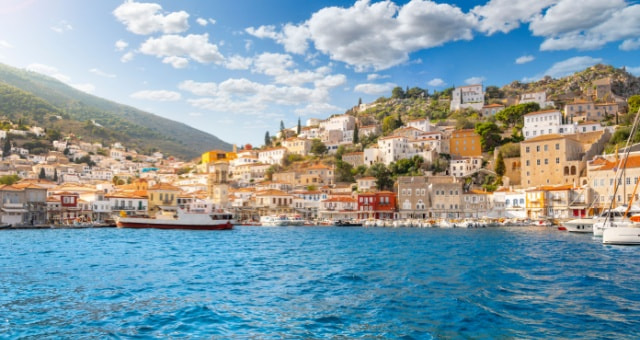 The town and harbor of Hydra, Saronic Islands, Greece