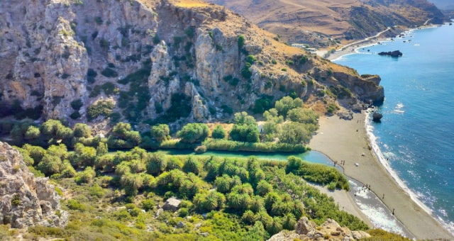 Preveli beach in Crete, Greece