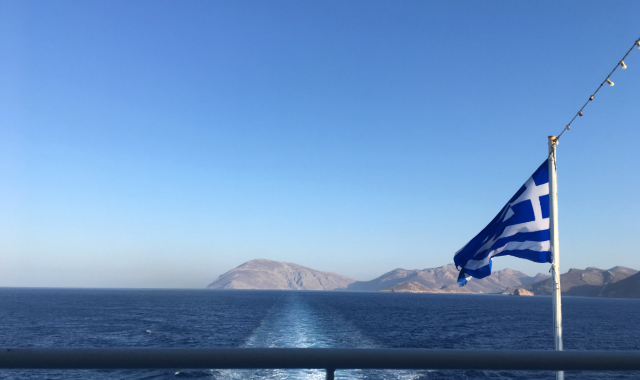 θάλασσα, ελληνική σημαία, ορίζοντας