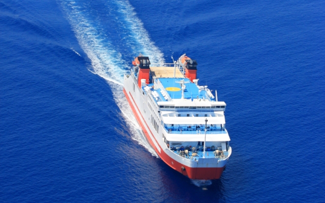 blue sea, ferry to Kassos