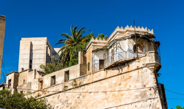 Bey’s palace pictured from the street below in the old quarter of Oran