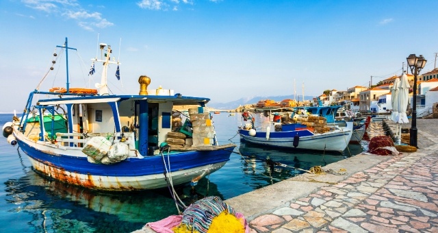 Fishing boats in Halki's port