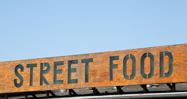 A street food sign in Aarhus, Denmark