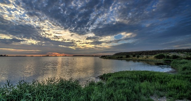 Sunset view from Nakskov Fjord Nature Park