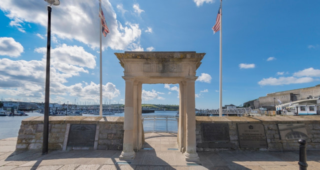 The Mayflower Steps by the Plymouth harbor