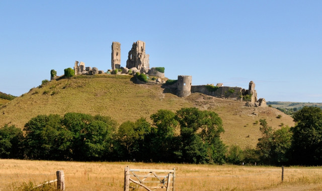 The ruins of Corfe Castle, Dorset 