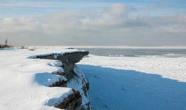 Snowy landscapes at the coast of Paldiski in Estonia