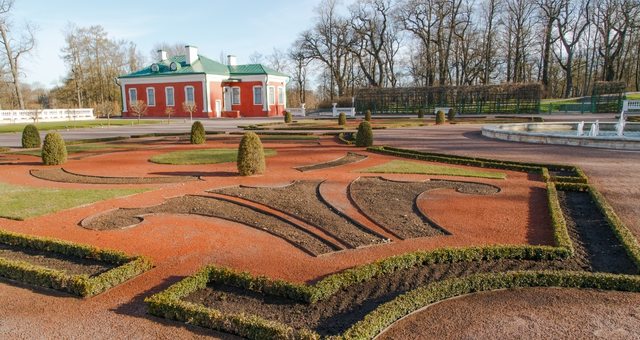 Colorful building and meadow in Kadriorg Park, Tallinn, Estonia