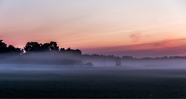 Midsummer night with dim light in Kaelase village, Estonia