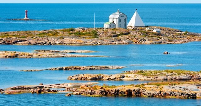 The Kobba Klintar old maritime pilot station with its café and museum, Åland