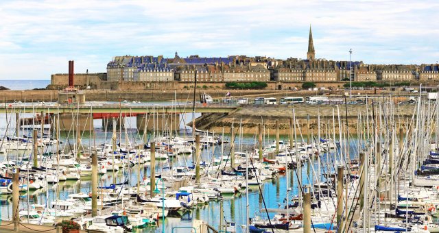 The Vauban marina under the ramparts of Saint-Malo