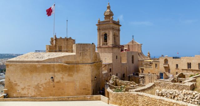 Buildings within the citadel of Victoria in Gozo, Malta