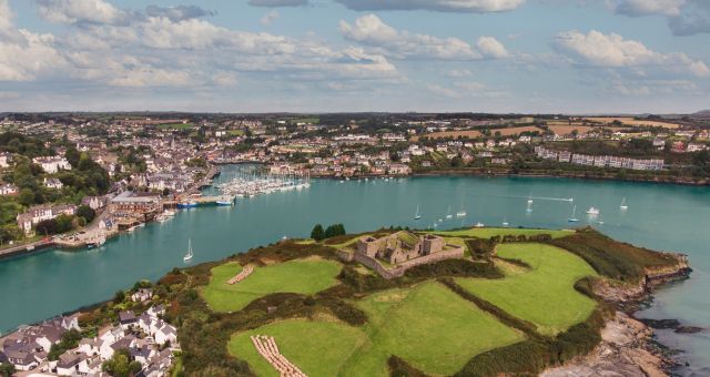 The port and city of Cork as seen from above