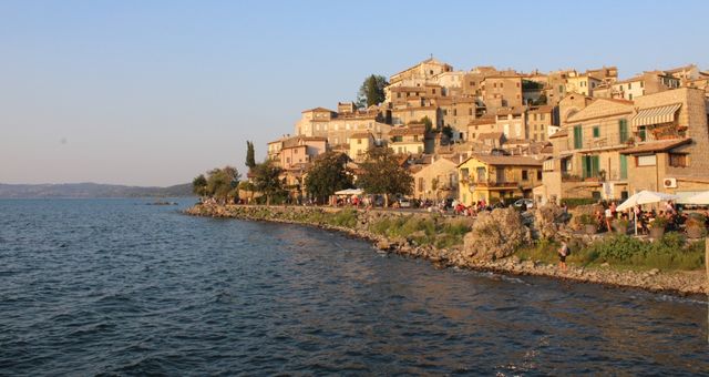 The village of Bracciano and its lake