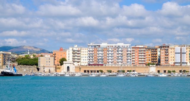 View on the buildings of the port of Civitavecchia