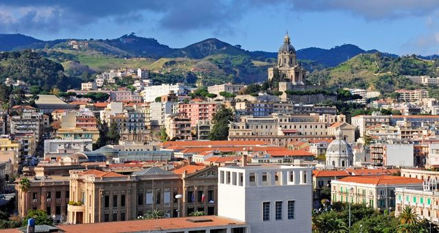 View of the city of Messina and its historic center, Italy