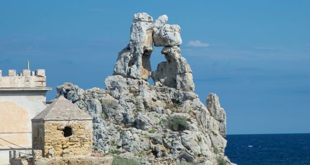 The landmark Scoglio del Marzocco in Pianosa, Italy