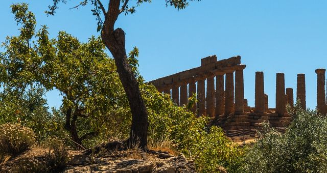 Archaeological remains of the Valley of the Temples in Agrigento in Sicily, Italy