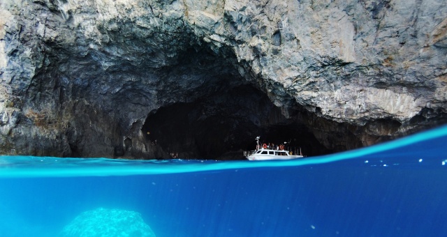 The sea cave of Chytra in Kythira, Greece