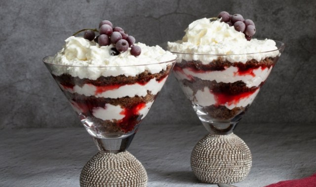 Local dessert with sweet bread and jam, in Latvia