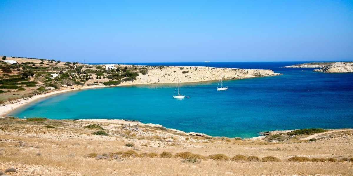 Beach in Leipsoi with turquoise waters