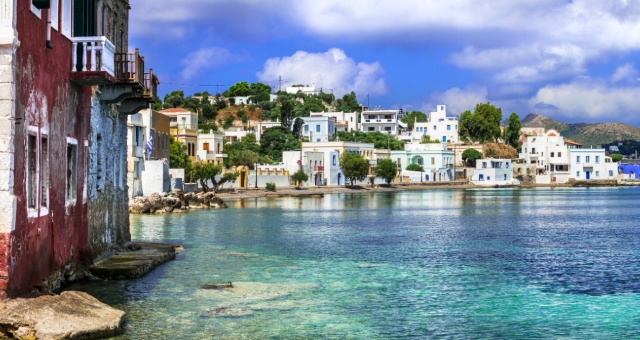 Crystal waters at Leros' port in Greece