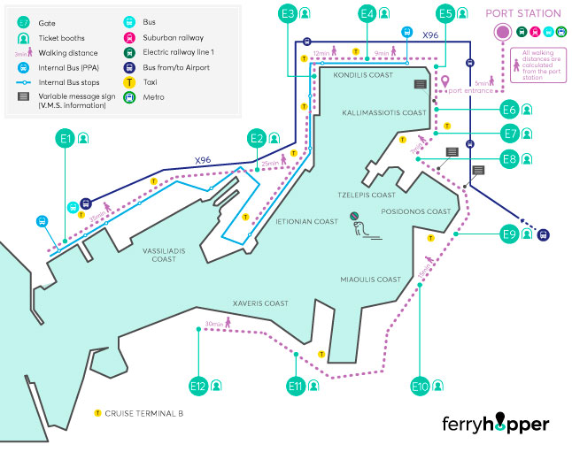 ferry departure gates map