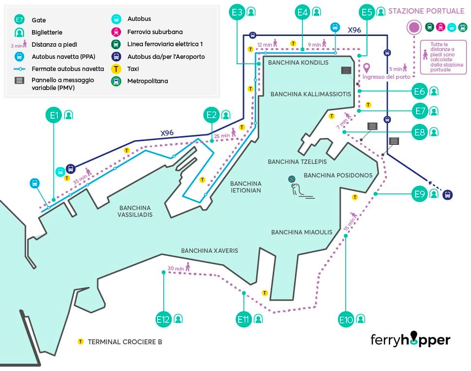 Mappa del porto del Pireo