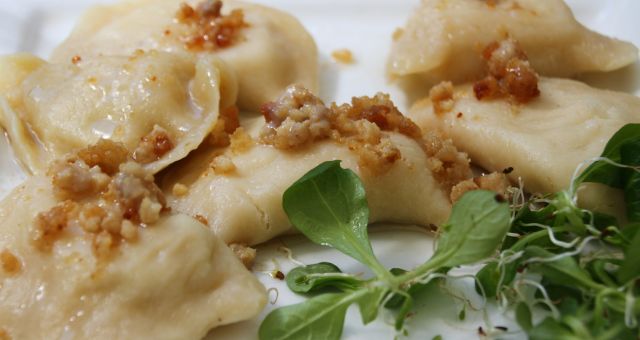 Traditional Polish pierogi dumplings