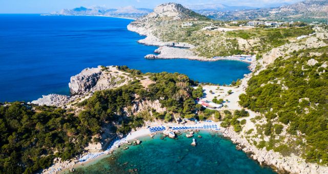 Die Strandlagune Agios Pavlos auf Rhodos