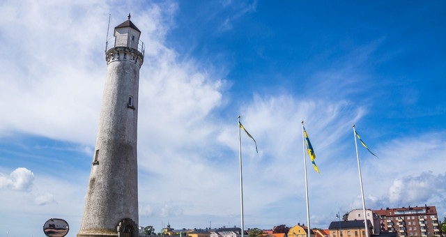 The imposing lighthouse in Karlskrona