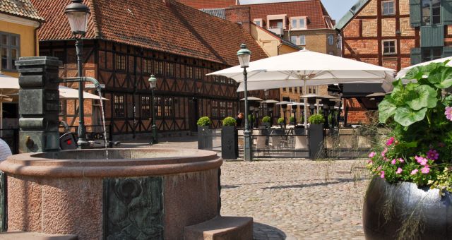 Fountain on Lilla Torg in Malmö, Sweden