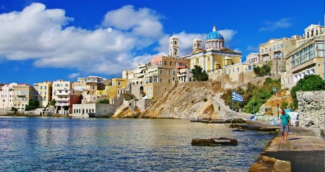 The beautiful seaside town of Ermoupoli in Syros