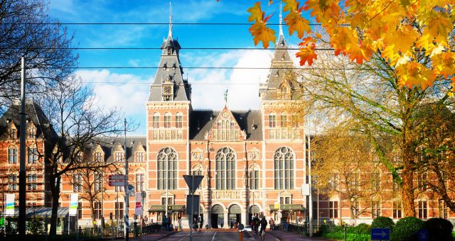 Front view of Rijksmuseum in Amsterdam