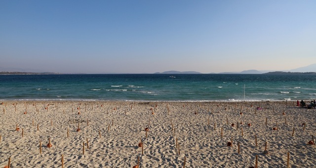 Ilika beach, a surfing spot in Cesme, Turkey