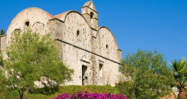 An old, Greek chapel at the center of Turgutreis