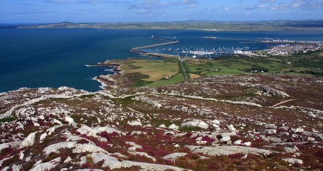 The town and port of Holyhead as seen from Holy Mountain, Anglesey