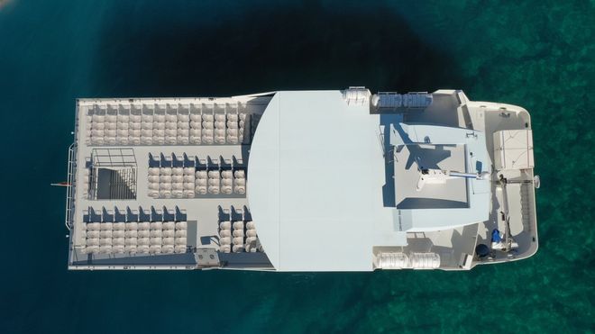 Vue aérienne du ferry